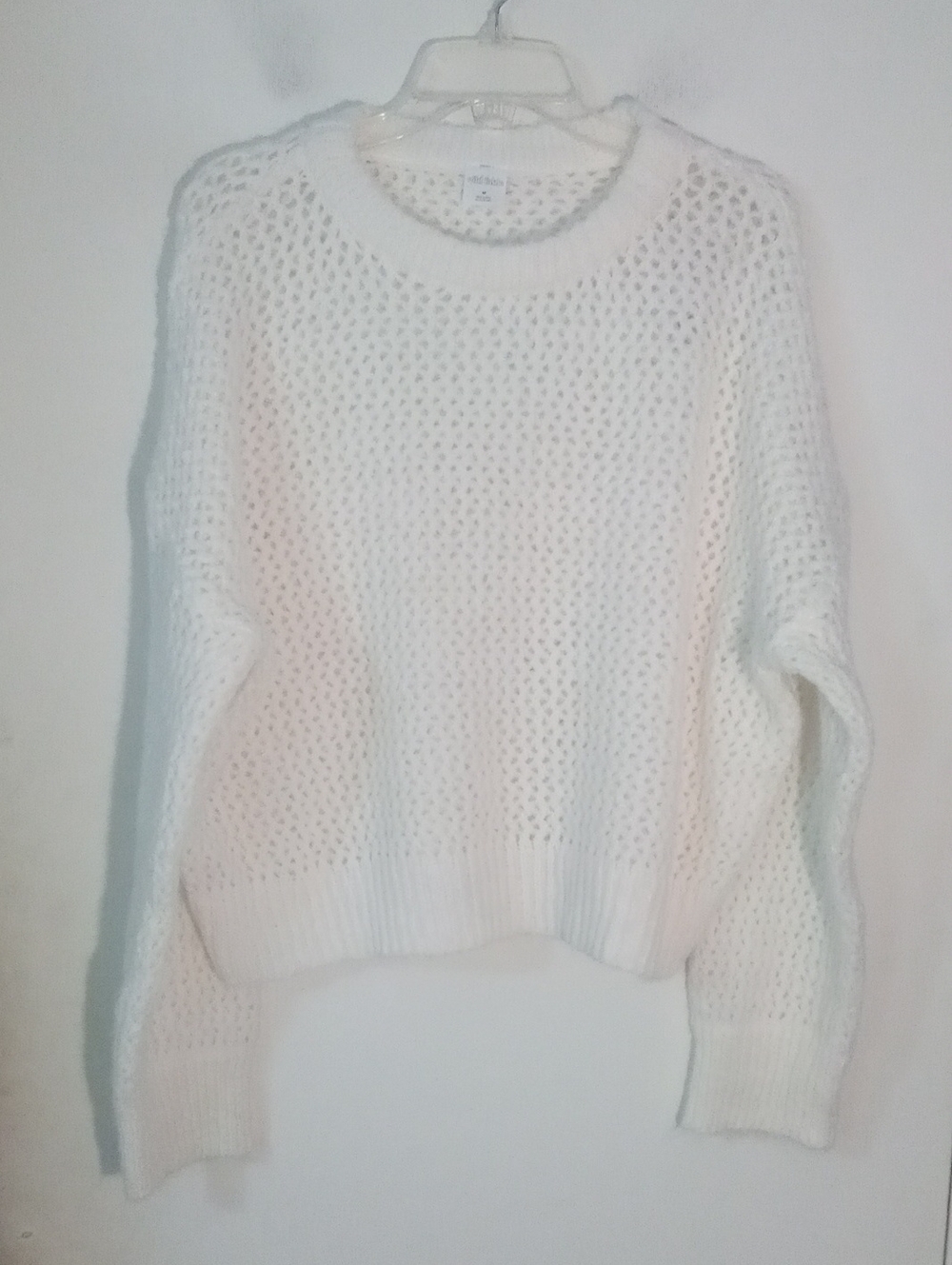 * Wild Fable Open-Knit Crewneck Sweater in White Medium NWT $35